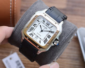 SANTOS DE CARTIE 39MM GOLD STEEL CASE LEATHER STRAP