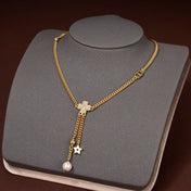 STAR AND BALL GOLD DIAMOND NECKLACE