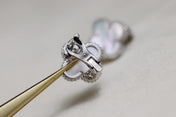 VINTAGE CLOVER SILVER MOP EARRINGS
