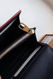 LV SARAH WALLET MONOGRAM EMPREINTE LEATHER 19CM DARK BLUE RED
