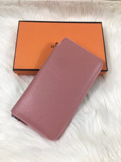 HM SILK'IN CLASSIC WALLET 20 LIGHT PINK GRAINED CALFSKIN