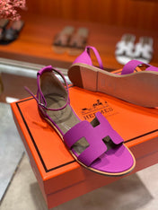 SANTORINI SANDAL RED VIOLET CALFSKIN
