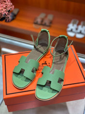 SANTORINI SANDAL COOL GREEN CALFSKIN