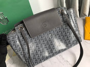 GOYA 26S ROUETTE PM TOTE BAG 30MM IN GRAY CANVAS AND CALFSKIN