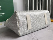 GOYA 26S ROUETTE PM TOTE BAG 30MM IN IVORY WHITE CANVAS AND CALFSKIN