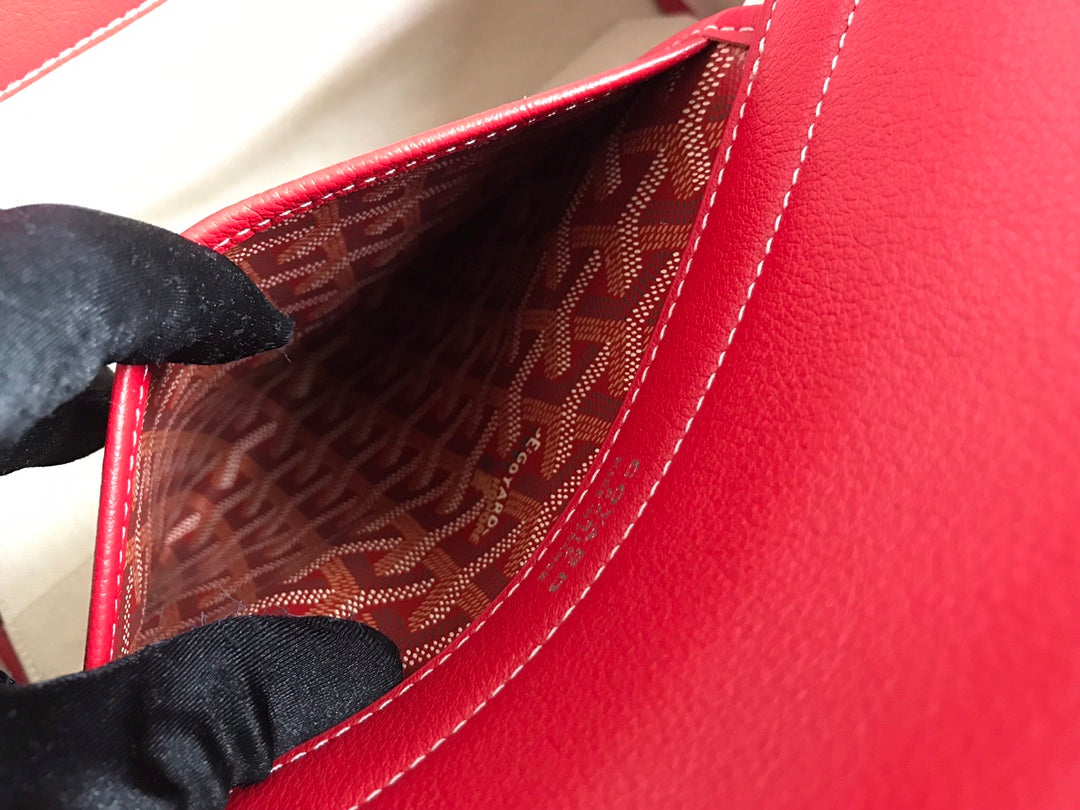GOYA 26S ROUETTE PM TOTE BAG 30MM IN DARK RED CANVAS AND CALFSKIN