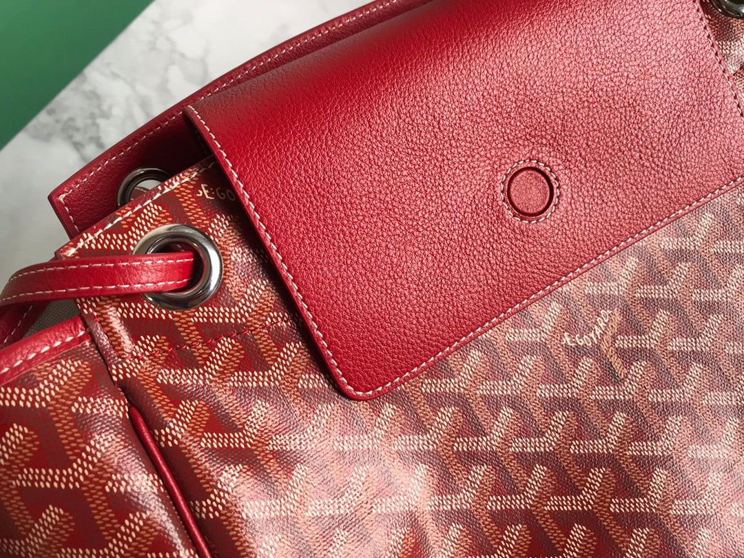 GOYA 26S ROUETTE PM TOTE BAG 30MM IN DARK RED CANVAS AND CALFSKIN