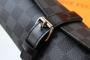 LV 25S ASTUCCIO PER 3 OROLOGI 20 IN BLACK DAMIER GRAPHITE CALFSKIN