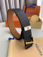 LV 25S BELT 38 MM IN BLACK CALFSKIN 593212