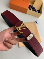 LV 25S BELT 38 MM IN DARK RED CALFSKIN 593214