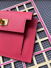 HM Kelly Pocket 13.5 Dark Pink Epsom Ghw