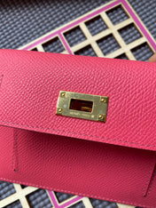 HM Kelly Pocket 13.5 Dark Pink Epsom Ghw