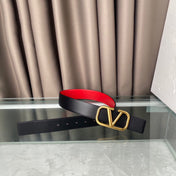 REVERSIBLE VLOGO SIGNATURE BELT IN GLOSSY RED BLACK CALFSKIN GHW 40 MM