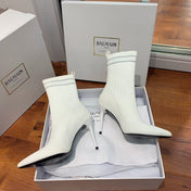 BALMAIN 26S BOOTS 105 MM IN WHITE FLYKNIT STYLE 15