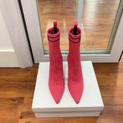 BALMAIN 26S BOOTS 105 MM IN DARK PINK FLYKNIT STYLE 16