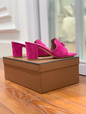 Summer Charms Mules 80 Hot Pink Suede Pink Lambskin