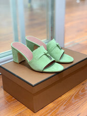 Summer Charms Mules 80 Lime Suede Pink Lambskin