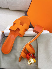 Oasis Sandal Epsom Calfskin Orange