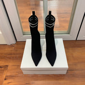 BALMAIN 26S BOOTS 105 MM IN BLACK FLYKNIT STYLE 12