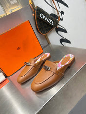 0Z MULE CARAMEL CALFSKIN WITH PATTERN