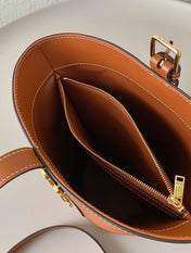 TRIPHOME 25 BUCKET BAG CINNAMON BROWN CALFSKIN