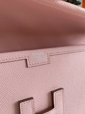 JIGE ELAN 29 CLUTCH IN CREPE PINK CALFSKIN