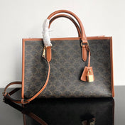 TRIPHOME CABAS 35 BLACK CALFSKIN TOTE