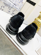 D-WANDER SNEAKERS IN BLACK TECHNICAL FABRIC AND SUEDE