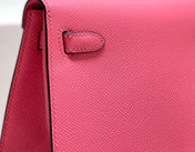 KELLY MINI 20 BAG IN WATERMELON PINK CALFSKIN WITH GOLD HARDWARE