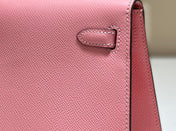 KELLY MINI 20 BAG IN ROUGE PINK CALFSKIN WITH GOLD HARDWARE