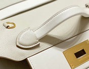 MINI 24/24 21CM IN OFF WHITE EVERCOLOR CALFSKIN GOLD KELLY BUCKLE