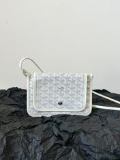 PLUMET POCKET WALLET 20 IN WHITE GOYARDINE CANVAS AND LAMBSKIN TRIM