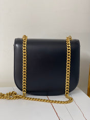 TRIPHOME 19 SADDLE BAG BLACK CALFSKIN