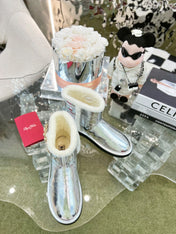 VIV SNOW ANKLE BOOTS IN SILVER PATENT CALFSKIN