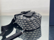 GALLOP SLING BAG 27 IN BEIGE MIX BLACK OBLIQUE JACQUARD AND CALFSKIN