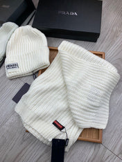SET SCARF AND HAT IN WHITE WOOL AND RABBIT FUR 388991