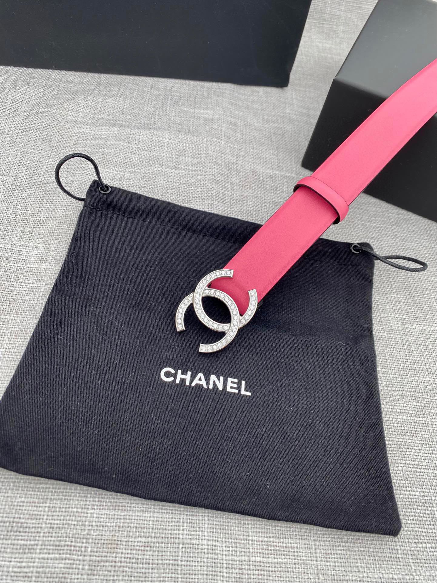 CHANEL 26S BELT 30 MM IN PINK CALFSKIN 661514