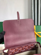 ALPIN MINI BACKPACK 21 IN WINE RED LAMBSKIN AND GOYARDINE CANVAS
