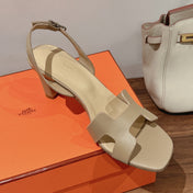 HOLY 75 SANDAL IN BISQUE BEIGE GRAINED CALFSKIN