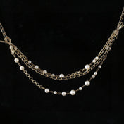CHANEL 25S GOLD CHAIN BELT WITH PEARL 610440