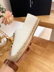 SL YVES LOGO SLIP ON WHITE CALFSKIN