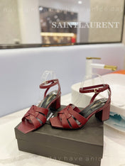 SL TRIBUTE SANDAL BERRY CALFSKIN