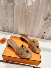 OASIS SANDALS CARAMEL LAMBSKIN ATTACH CRYSTAL
