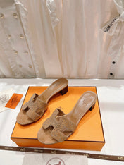 OASIS SANDALS BRIGHT ORANGE LAMBSKIN ATTACH CRYSTAL