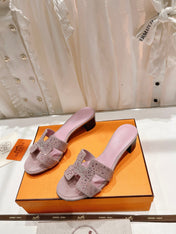 0ASIS SANDALS PASTEL PINK LAMBSKIN ATTACH CRYSTAL