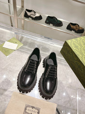GUCCI 26S LACE-UP SHOES IN BLACK CALFSKIN