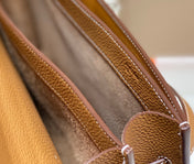 KELLY DEPECHES 38 BRIEFCASE IN GOLD TOGO CALFSKIN SILVER HARDWARE