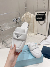 PRA SOFT PADDED NAPPA SHEARLING MULES WHITE LAMBSKIN