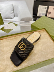 GG EXCLUSIVE SLIDE SANDAL BLACK CALFSKIN