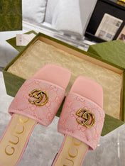 GG EXCLUSIVE SLIDE SANDAL LIGHT PINK FABRIC